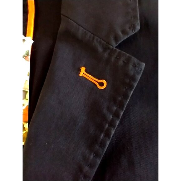 Robert Graham Men's Blazer Jacket Cape South 3-Button Navy Blue Cotton - 40 NWT - Picture 3 of 13